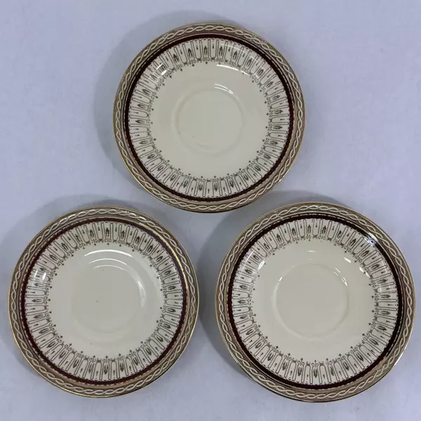 Lot of 3 Wood and Sons Pall Mall Red Band Saucers 6 Inch