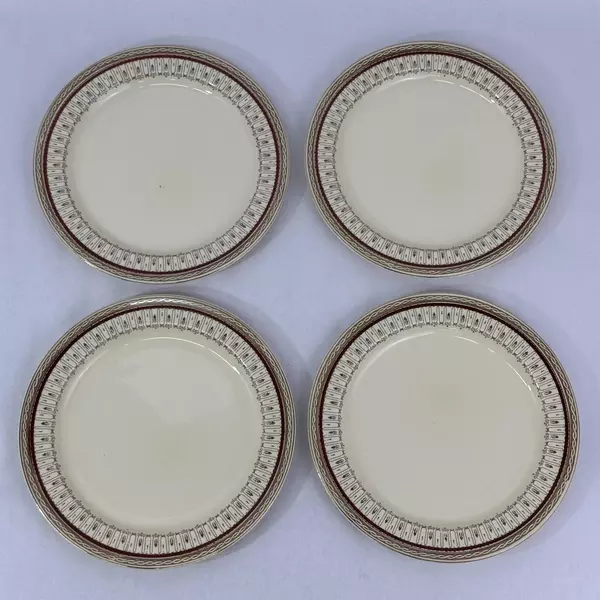 Set of 4 Wood And Sons Pall Mall Red Band Dinner Plates 10 Inch