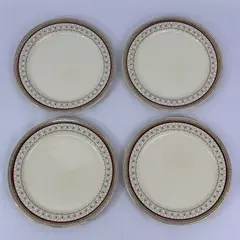 Set of 4 Wood And Sons Pall Mall Red Band Dinner Plates 10 Inch