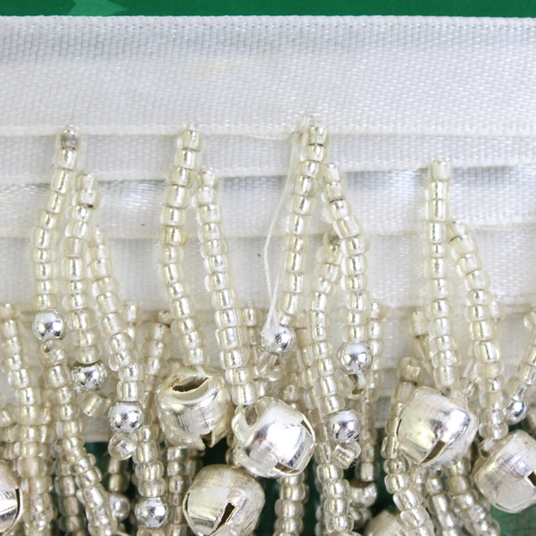 Lot of 2 Packs Decorative Details 36" Beaded Fringe Trim Silver Bells SEALED