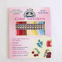 Pack DMC Embroidery Floss Thread Variegated,12 skeins + 10 Charts Cross Stitch