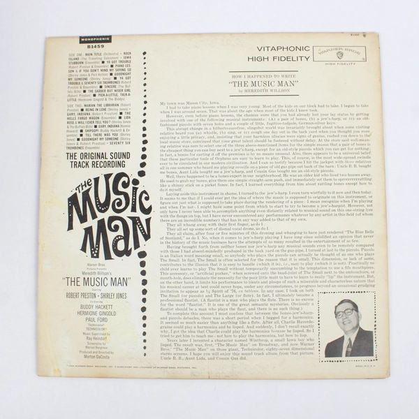 The Music Man Vinyl Record Album Robert Preston Shirley Jones Classic Musical