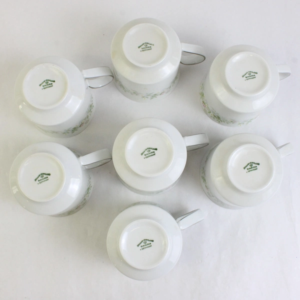 Set of 7 Johann Haviland Forever Spring Coffee Cups And 8 Saucers