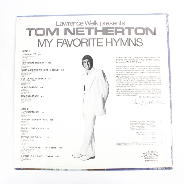 Tom Netherton My Favorite Hymns Vinyl Record 1975