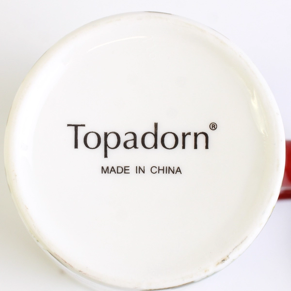 Topadorn Ceramic Coffee Mug Bird Cardinal Winter With Lid 6.5" Tall