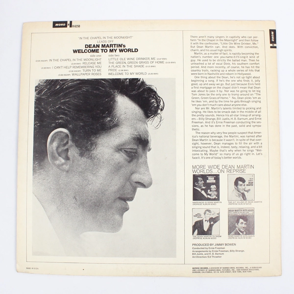 Vintage Dean Martin - Welcome To My World 1967 12" Vinyl Record Country