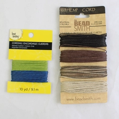 Lot of 2 Beading Cords Waxed Cotton Hemp Natural Blue Green 20 Yards 20 lbs