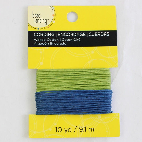 Lot of 2 Beading Cords Waxed Cotton Hemp Natural Blue Green 20 Yards 20 lbs
