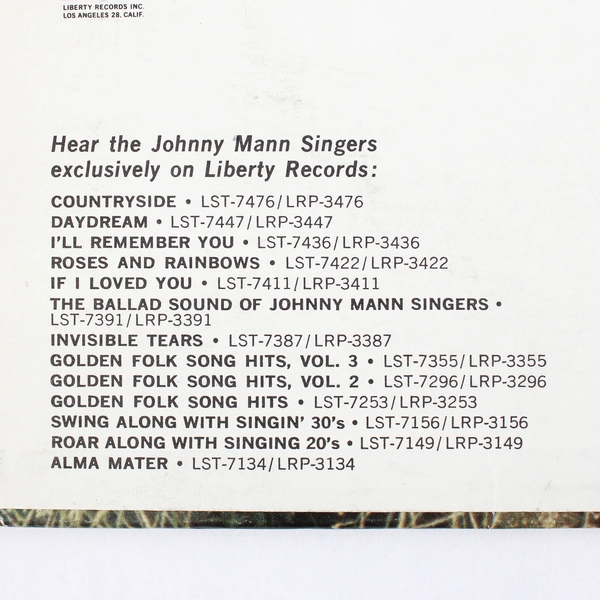 The Johnny Mann Singers 12" Vinyl Record Classic Album Vintage LP