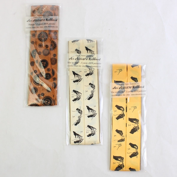 Lot of 3 An Artist's Ribbons Polyester Satin Ribbons 0.75" x 3 Yards Each SEALED