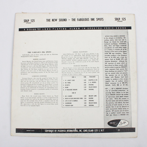 The New Sound of The Fabulous Ink Spots Stereo Spectrum 12" Vinyl Record