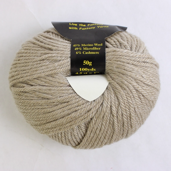 1 Skein Aran Worsted Weight Yarn Cashmere Merino Wool Blend 50g 100 yds Taupe