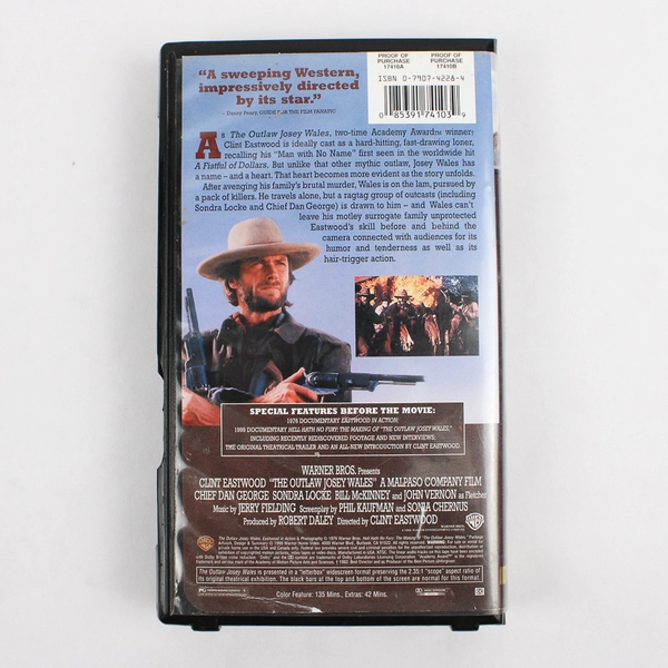 The Outlaw Josey Wales Directed by & Starring Clint Eastwood 1999 VHS Tape