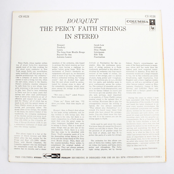 The Percy Faith Strings Bouquet Vintage 12" Vinyl Record