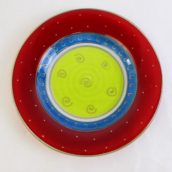 Lot of 6 Pier 1 Imports Fiesta P1C7 Glass Luncheon Plates 8 5/8"