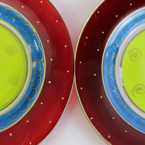 Lot of 6 Pier 1 Imports Fiesta P1C7 Glass Luncheon Plates 8 5/8"