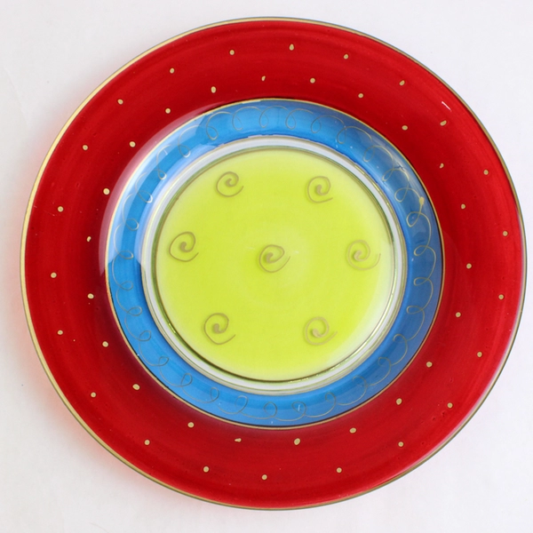 Lot of 4 Pier 1 Imports Fiesta P1C7 Glass Luncheon Plates 8 5/8"