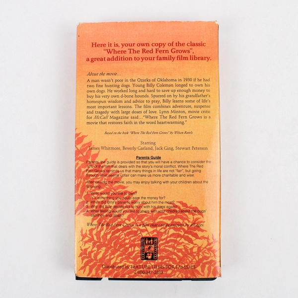 Where The Red Fern Grows VHS Tape Original Release 1974 James Whitmore