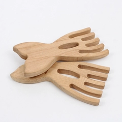 Pair Of Wooden Alaska Whales Tail Salad & Pasta Server Forks