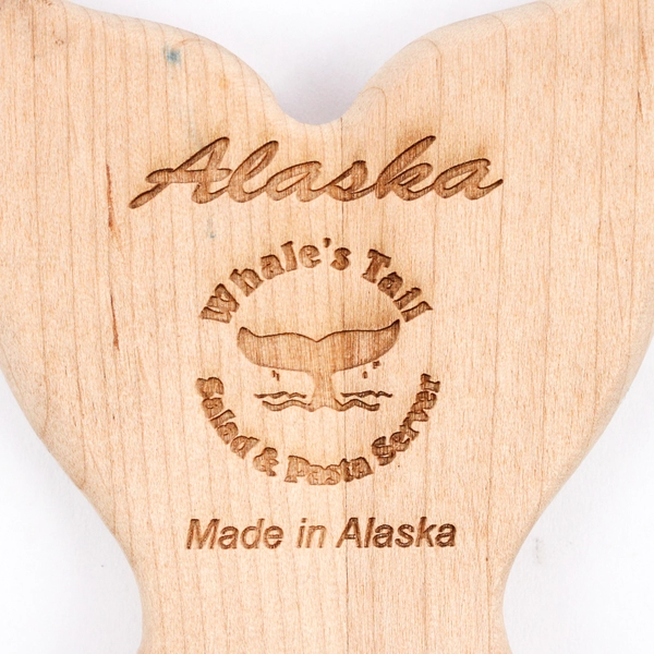 Pair Of Wooden Alaska Whales Tail Salad & Pasta Server Forks