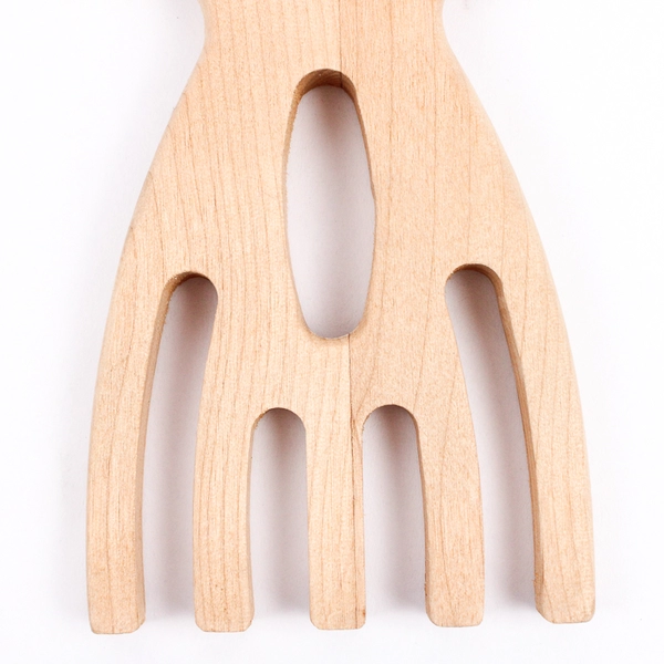 Pair Of Wooden Alaska Whales Tail Salad & Pasta Server Forks