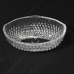 Vintage Indiana Glass Diamond Point Oval 4 Footed Serving Bowl