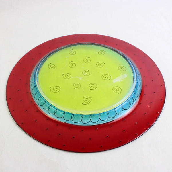 Lot of 2 Pier 1 Imports Fiesta P1C7 Glass Platters 13"