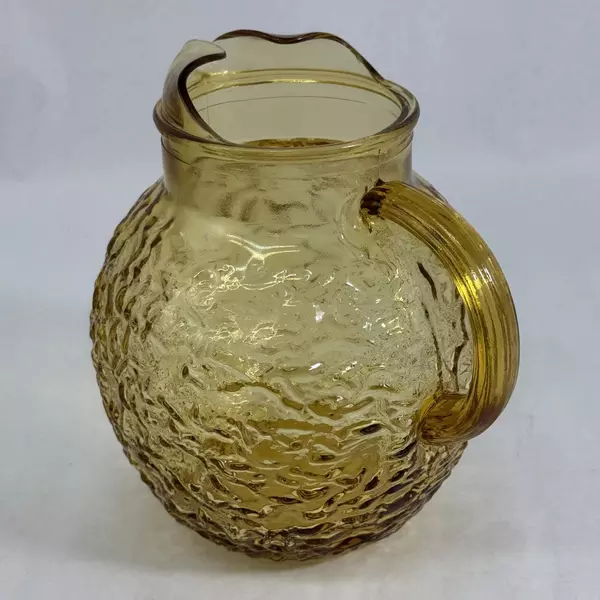 Vintage Anchor Hocking Milano Honey Amber Round Glass Pitcher 96 Ounce