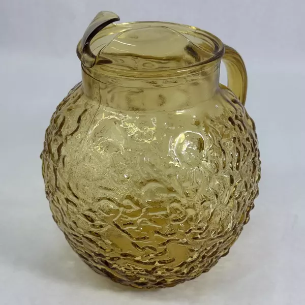 Vintage Anchor Hocking Milano Honey Amber Round Glass Pitcher 96 Ounce