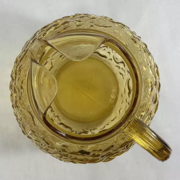 Vintage Anchor Hocking Milano Honey Amber Round Glass Pitcher 96 Ounce