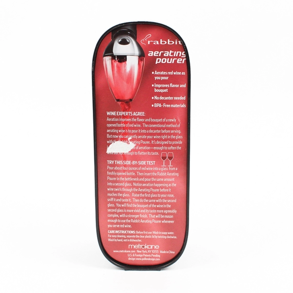 Rabbit Wine Aerator Aerating Pourer Improves Flavor By Metrokane