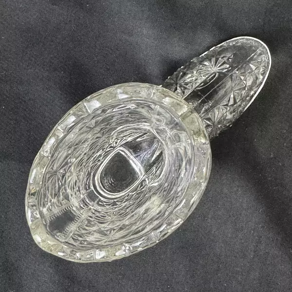 Vintage Fenton Daisy And Button Clear Glass Boot Vase