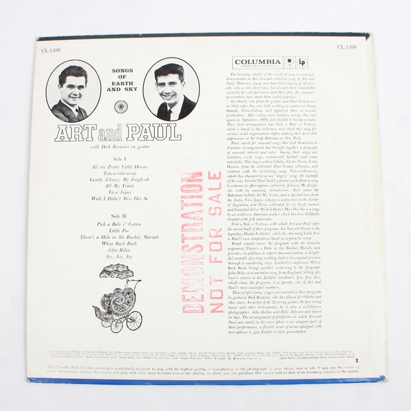 Art and Paul Songs Of Earth And Sky Vintage 12" Vinyl Record