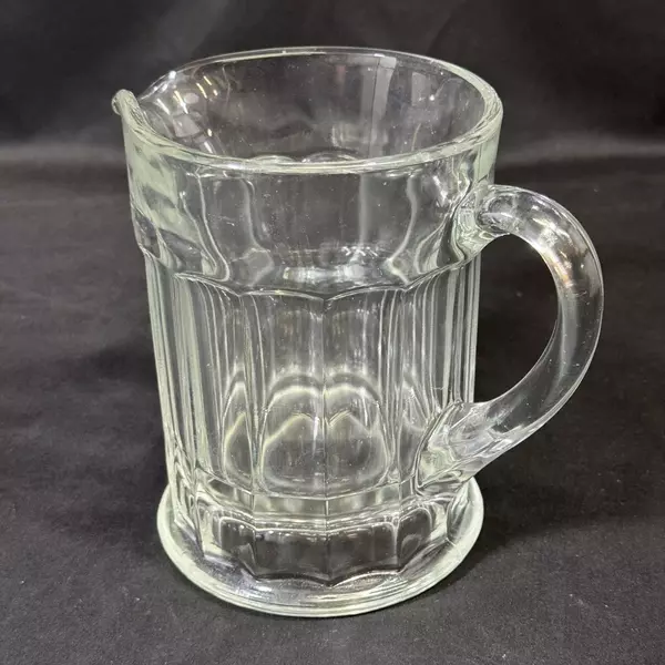 Vintage Heavy Glass Beer Mug With Ice Lip 6.75 Inch
