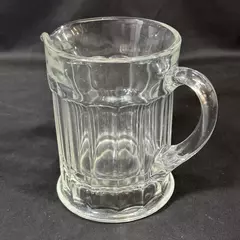 Vintage Heavy Glass Beer Mug With Ice Lip 6.75 Inch