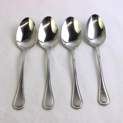 Lot of 4 Cuisinart Mansfield 7 7/8" Place Oval Soup Spoons, 18/10 Stainless