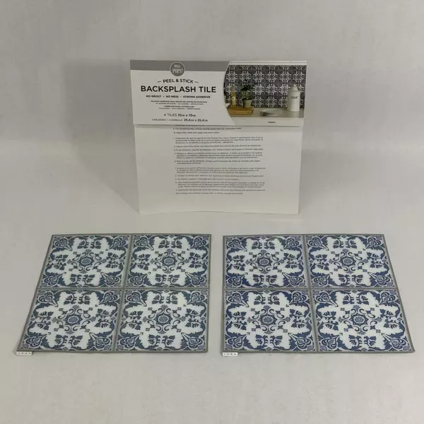 WALL POPS! Peel & Stick Backsplash Tile 4-Pack 10x10 Inch New Wall Tiles