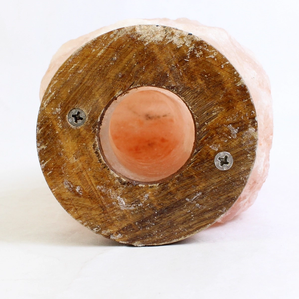 Unbranded 8.5" Tall Pink Salt Lamp Wooden Base No Light