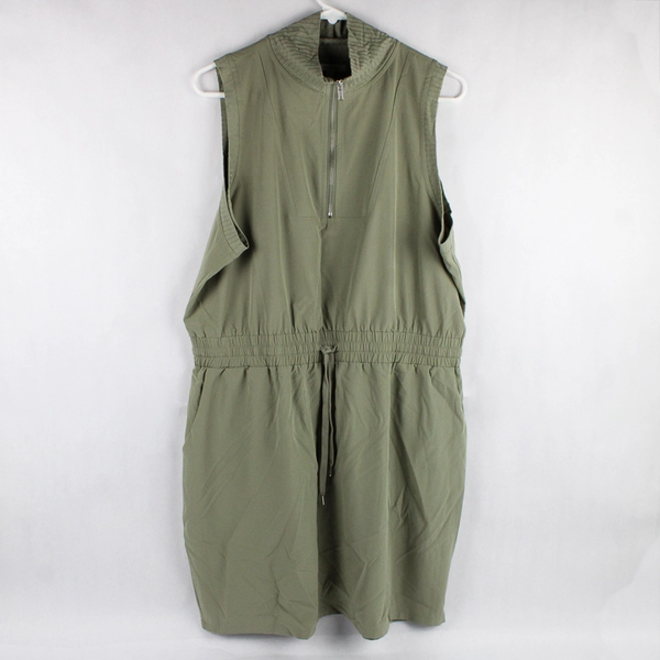 Maurices Sage Green Sleeveless Partial Zip Activewear Dress Women's 0X