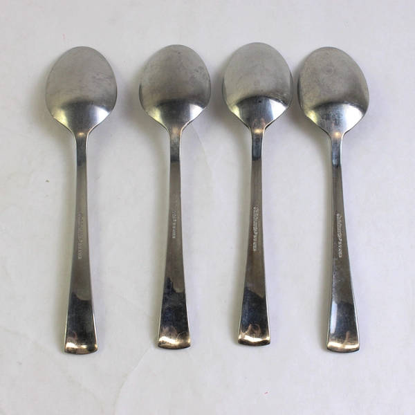 Lot of 4 Cuisinart Geo 7 7/8" Place Oval Soup Spoons, 18/10 Stainless