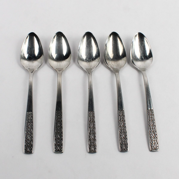 Lot Of 5 International Silver Serenata Stainless Flatware Teaspoons