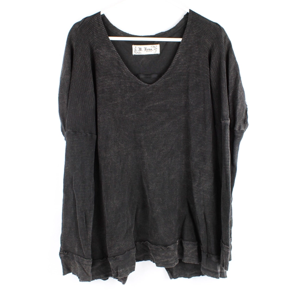 M. Rena Black Long-Sleeved Knit Top Women's Size Large