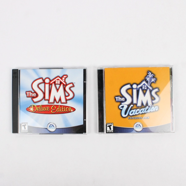 Lot of 2 The Sims EA Games Vacation Expansion Pack & Deluxe Edition 2 Disc Set