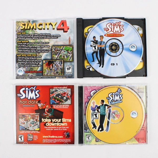 Lot of 2 The Sims EA Games Vacation Expansion Pack & Deluxe Edition 2 Disc Set
