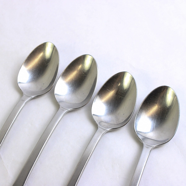 Lot of 4 Cambridge CBS98 8 1/8" Place Oval Soup Spoon, 18/8 Stainless Satin 