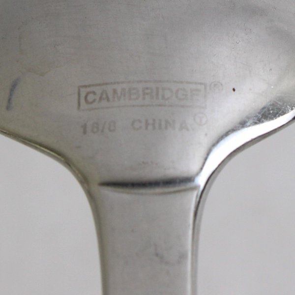 Lot of 4 Cambridge CBS98 8 1/8" Place Oval Soup Spoon, 18/8 Stainless Satin 