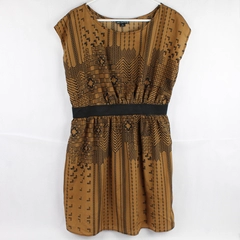 One Clothing Brown and Black Sleeveless Knee-Length Dress Women's XL