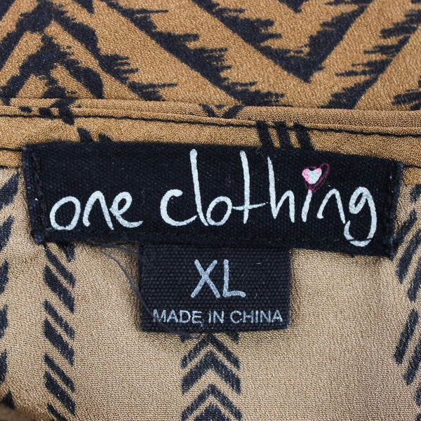 One Clothing Brown and Black Sleeveless Knee-Length Dress Women's XL