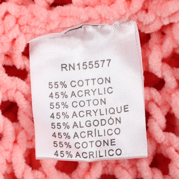 Miracle U.S.A. Coral Pink Open Knit Hoodie Women's Size M/L