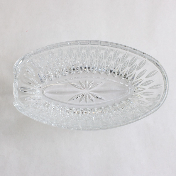 Vintage Princess House Royal Highlights Crystal Spoon Holder Rest 5.25" x 3 1/8"